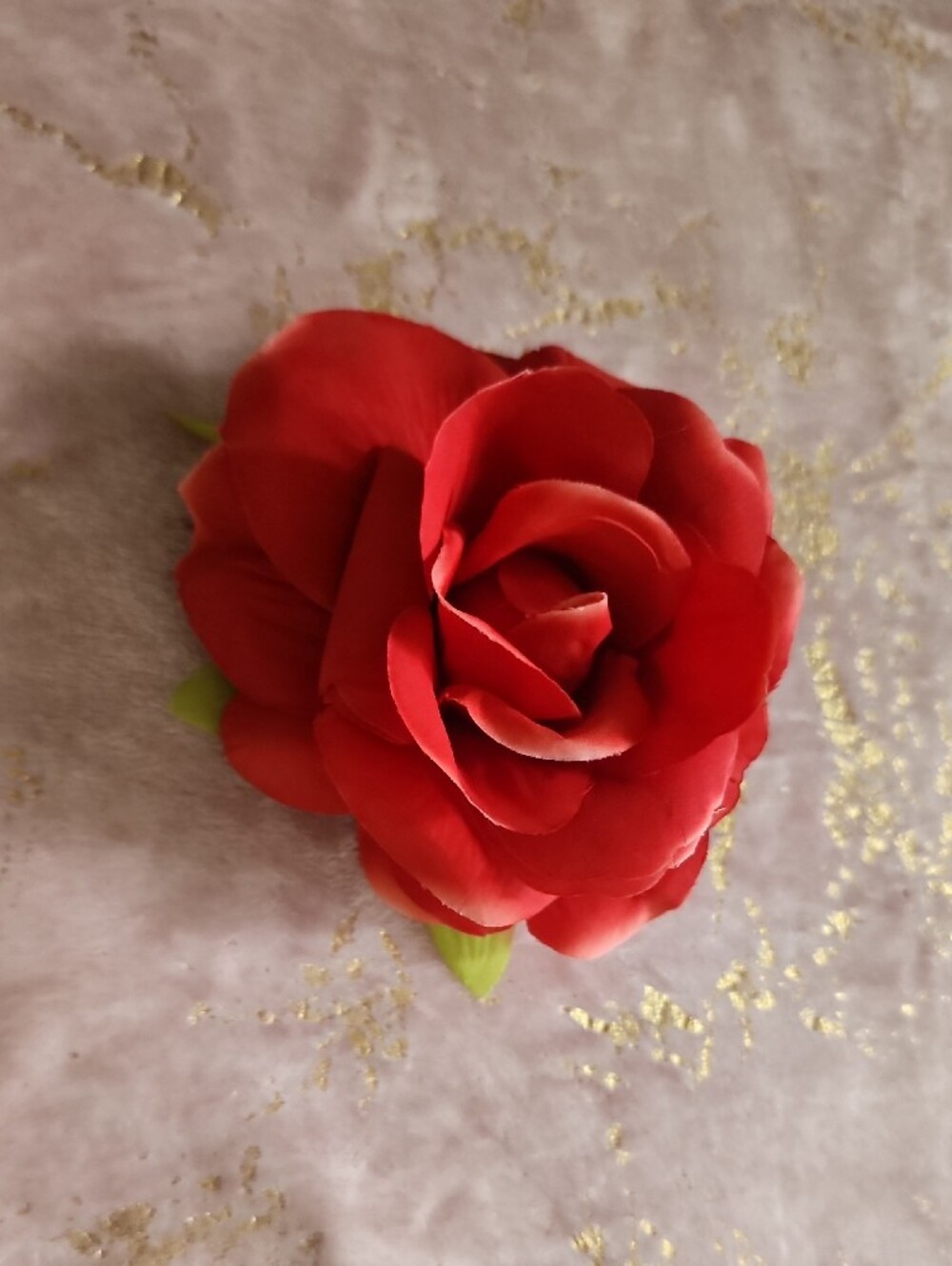 HAIR CLIP | Red Floral Hair Clip Scrunchie - Picture 10 of 13